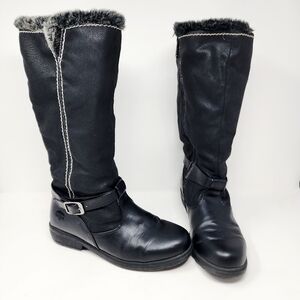 Totes Black Tall Faux Fur Lined Waterproof Winter Boots Women’s 10